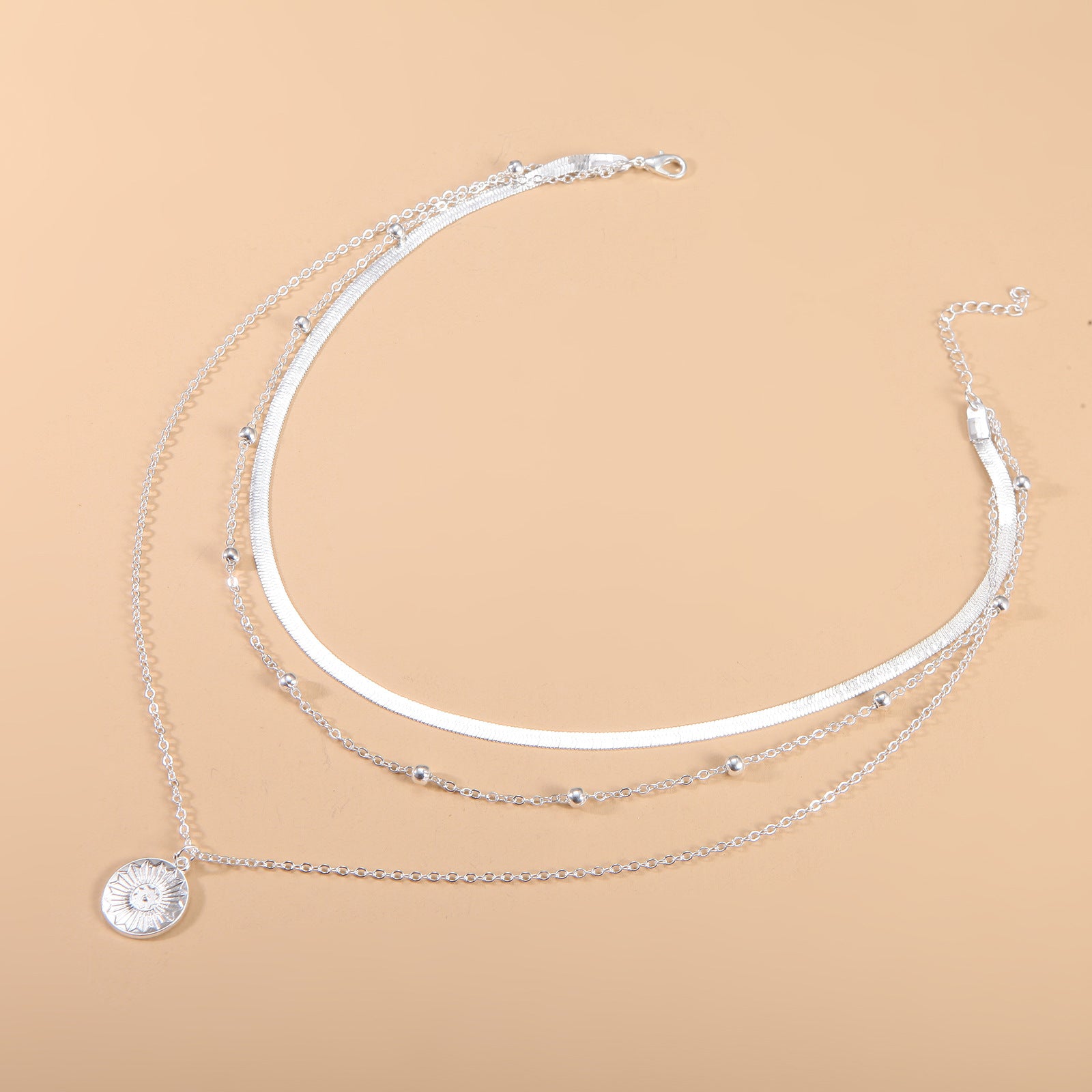 Women's Fashion Personalized Simple Multi-layer Lotus Pendant Necklace