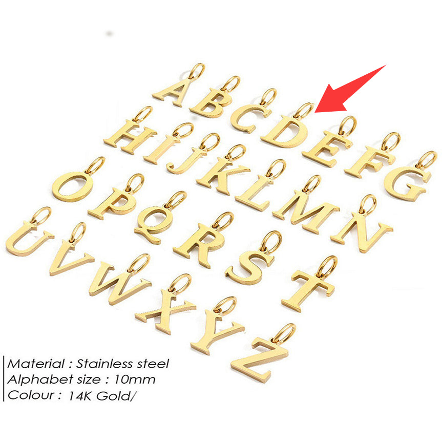 26-letter Hanging Stainless Steel Letter Necklace