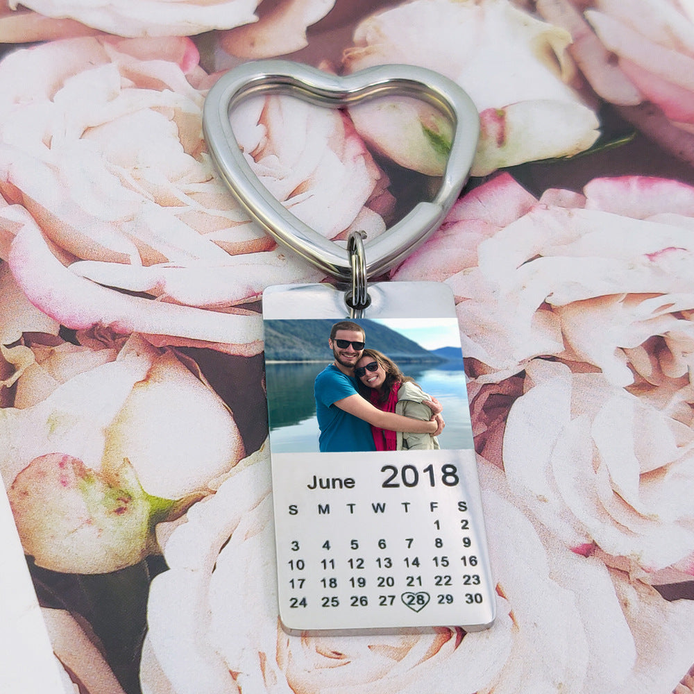 Personalized Custom Special Date Calendar Keychain