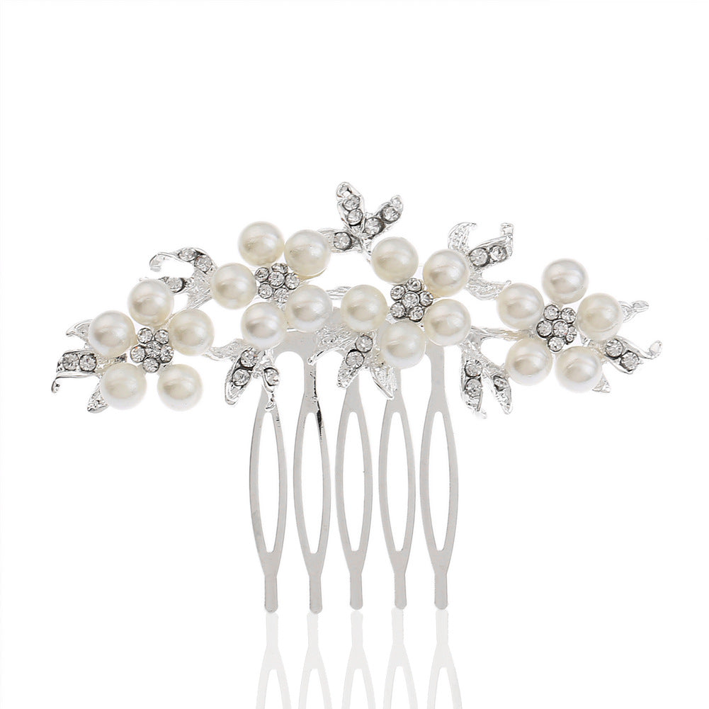 Peineta para el pelo con incrustaciones de diamantes, joya nupcial para boda