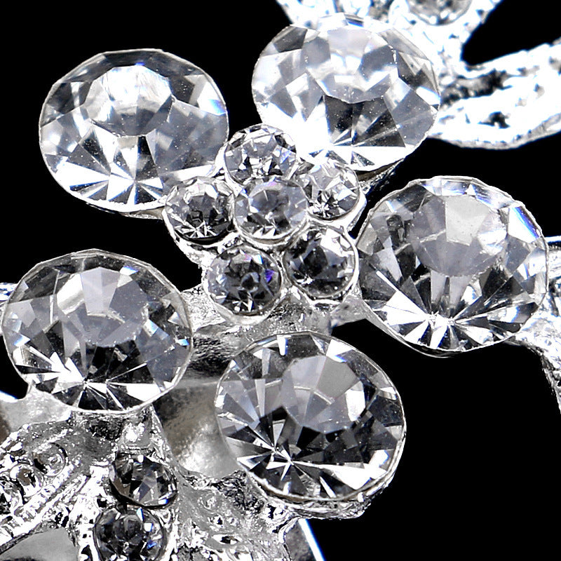 Peineta para el pelo con incrustaciones de diamantes, joya nupcial para boda
