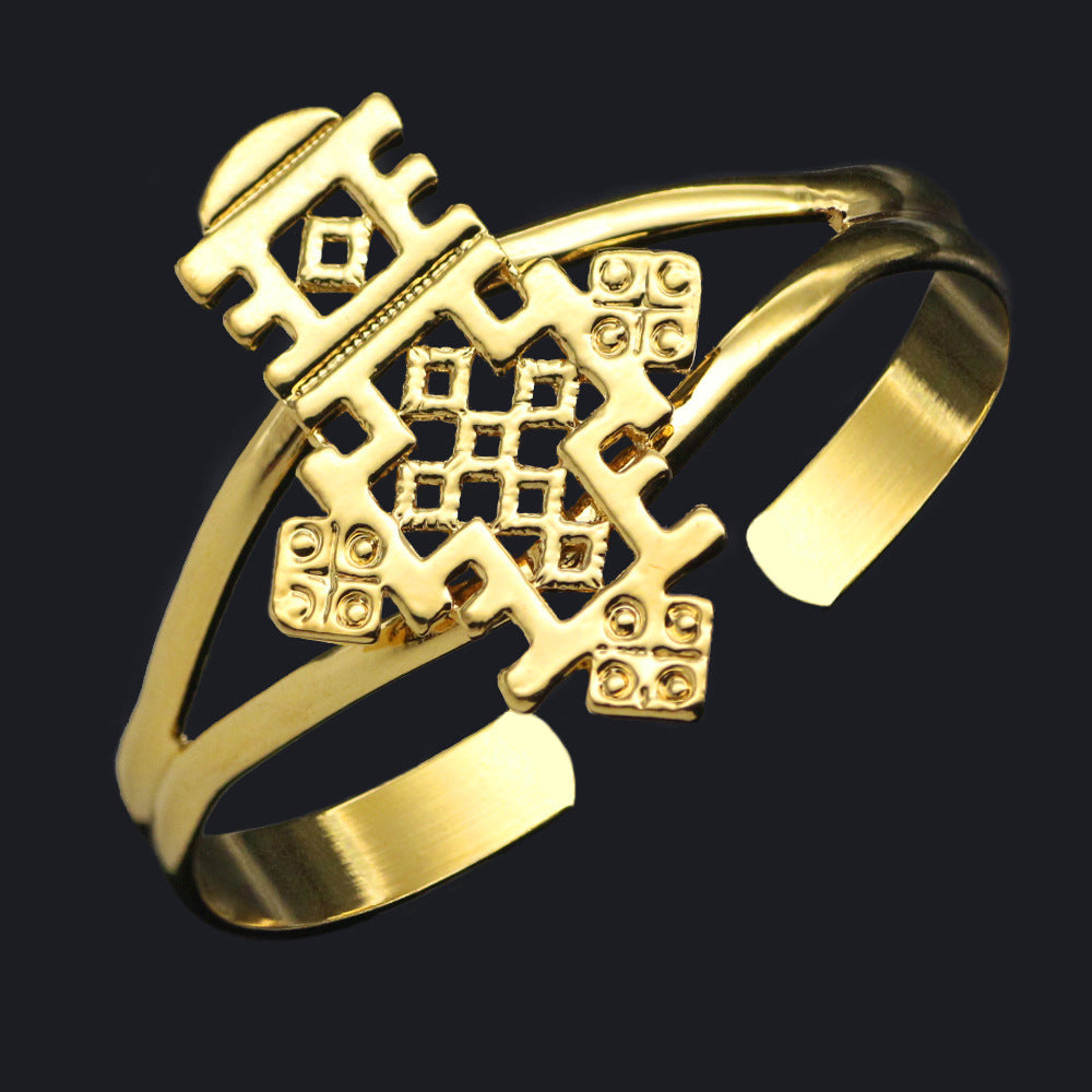 Äthiopisches Schmuckset Halskette Armband Ring Ohrring Vierteiliges Set