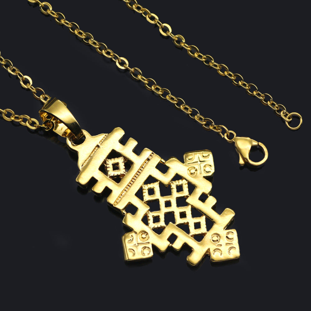 Äthiopisches Schmuckset Halskette Armband Ring Ohrring Vierteiliges Set