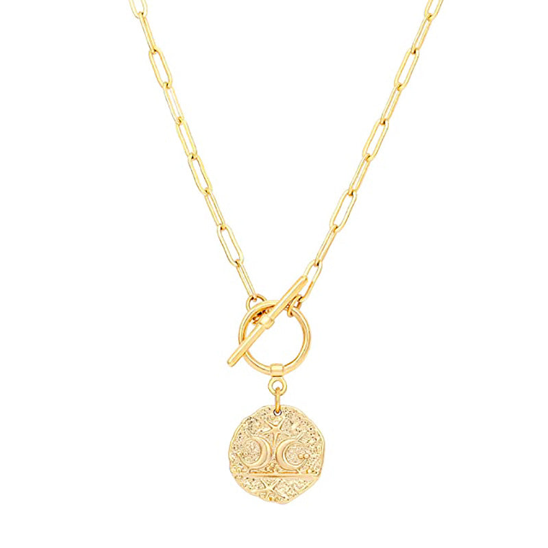 Medaillon Mond Stern Anhänger Minimalistische Halskette Schmuck
