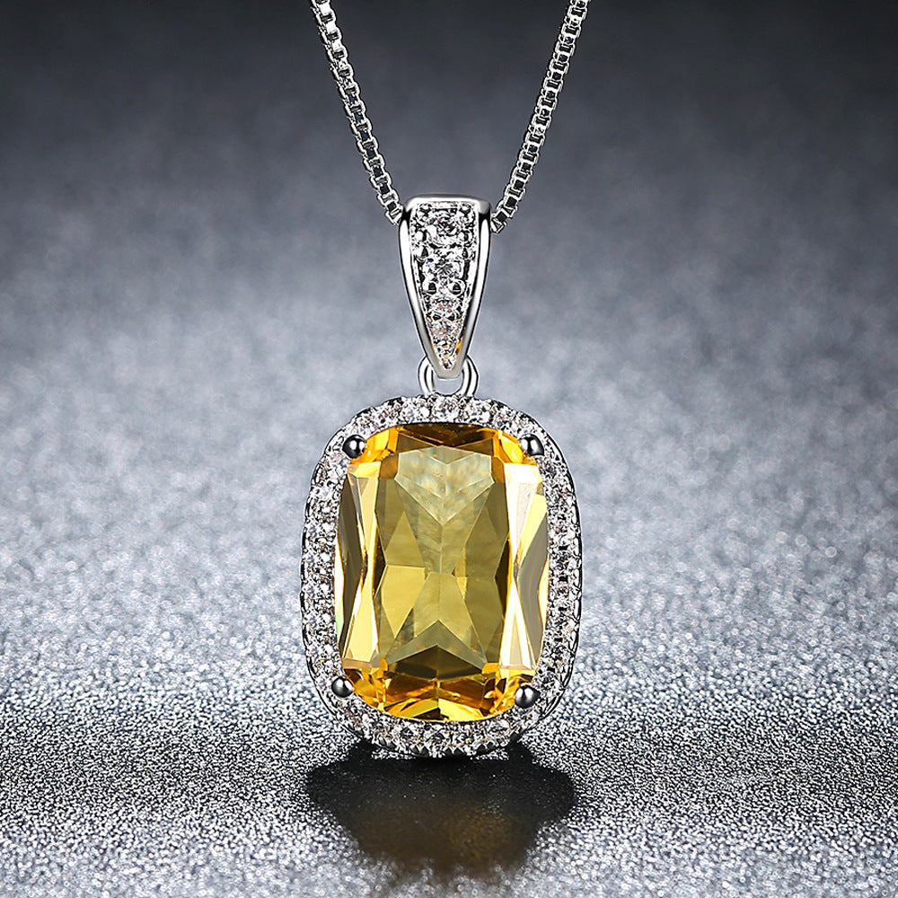 Zircon Pendant Necklace Ladies Clavicle Chain Necklace