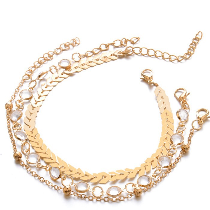 Jewelry Multilayer Popular Airplane Crystal Beach Anklet