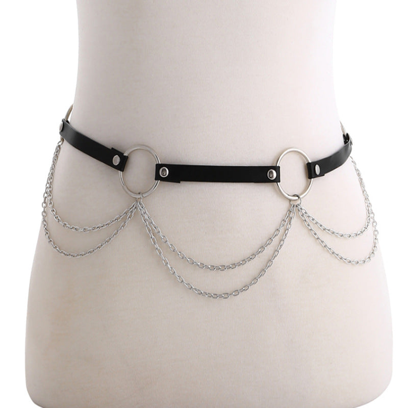 Correas de cadena, joyería de cintura, arnés corporal, accesorio de moda, sexy, rave, para mujeres y chicas