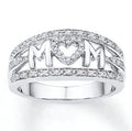 Mama-Ring vergoldet, mit Diamant-Herz
