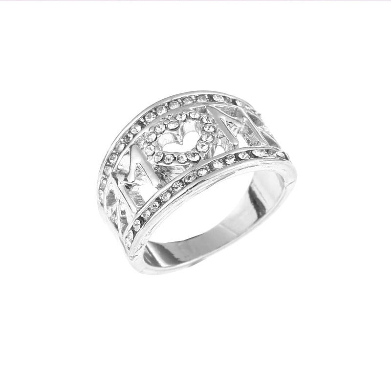 Mama-Ring vergoldet, mit Diamant-Herz