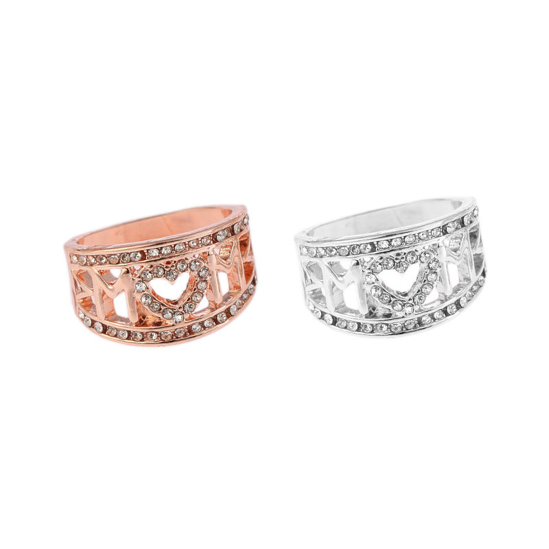 Mama-Ring vergoldet, mit Diamant-Herz
