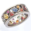 Anillo Hueco Multicolor de Diamantes para Mujer