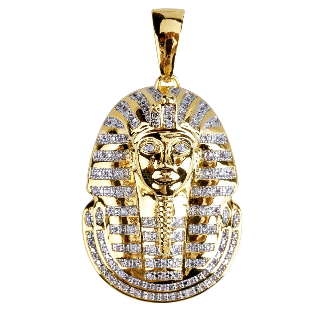 Neu eingetroffen: Hip-Hop-Schmuck, Iced Out Ägyptischer Pharao Anhänger Halskette