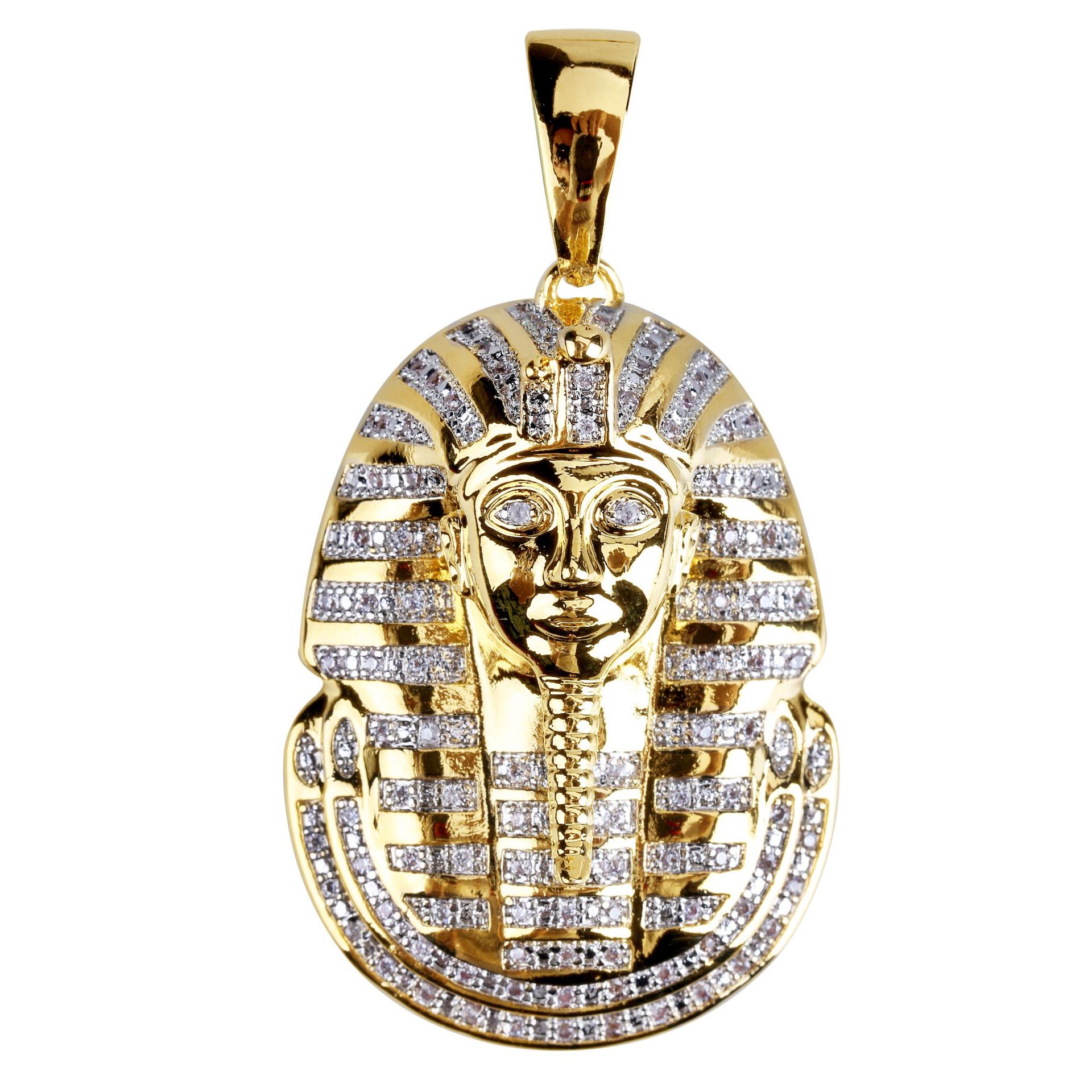 Neu eingetroffen: Hip-Hop-Schmuck, Iced Out Ägyptischer Pharao Anhänger Halskette