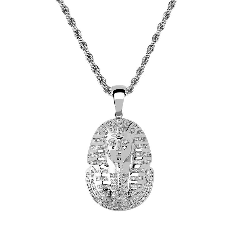 Neu eingetroffen: Hip-Hop-Schmuck, Iced Out Ägyptischer Pharao Anhänger Halskette