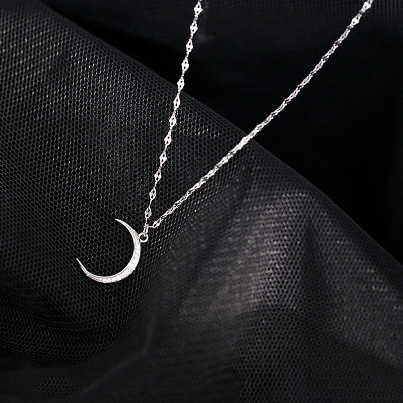 Tobillera sencilla de plata de ley 925 con diseño de luna