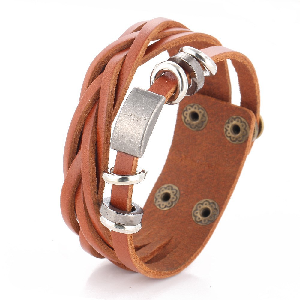 Herrenarmbänder Armreifen mehrlagiges geflochtenes Armband Herren