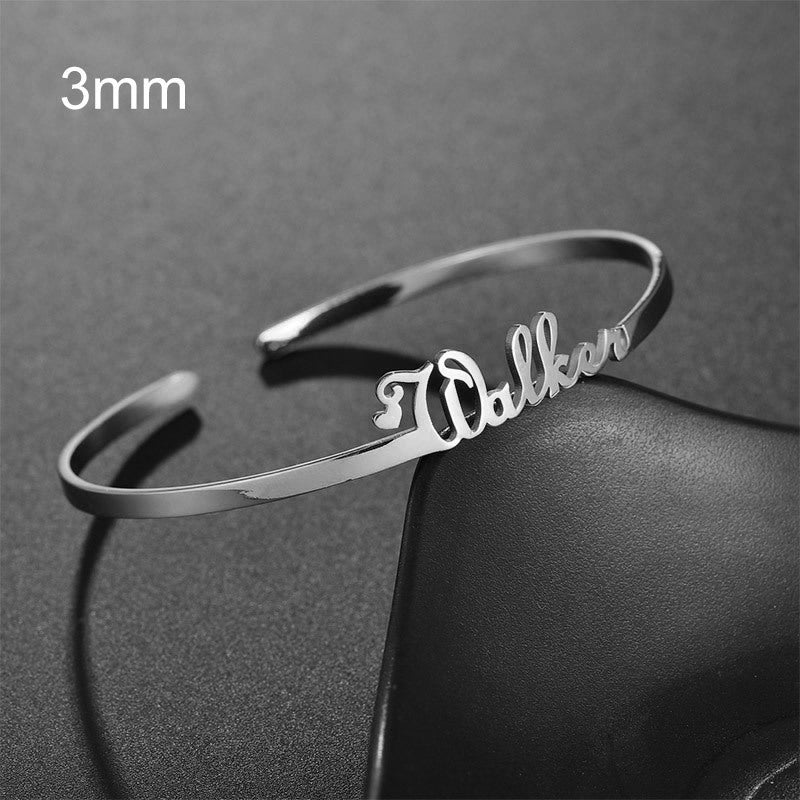 Individualisiertes Namensarmband, personalisierte Armreifen, Edelstahlschmuck