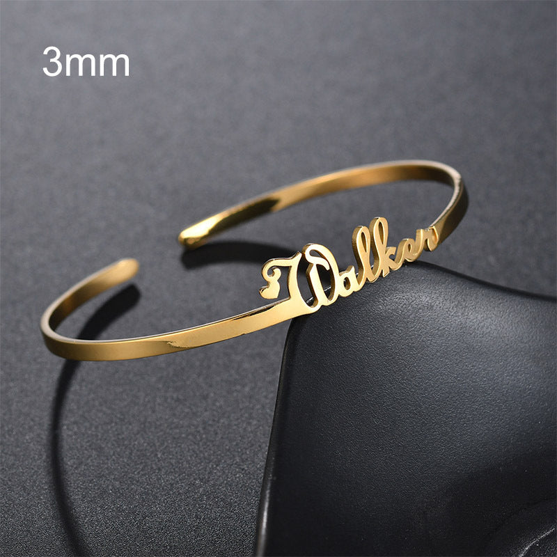 Individualisiertes Namensarmband, personalisierte Armreifen, Edelstahlschmuck