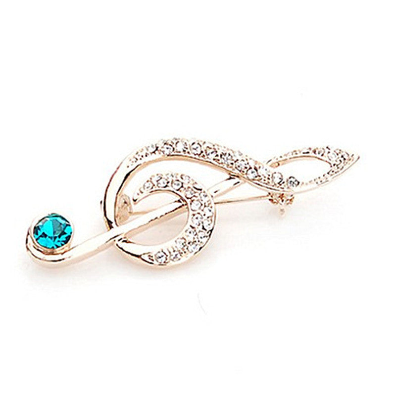 Vergoldete Diamant-Musiksymbol-Brosche