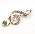 Vergoldete Diamant-Musiksymbol-Brosche