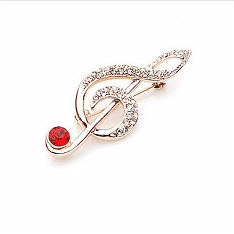 Vergoldete Diamant-Musiksymbol-Brosche