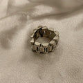 Anillo de cadena de acero de titanio con personalidad retro europea y americana