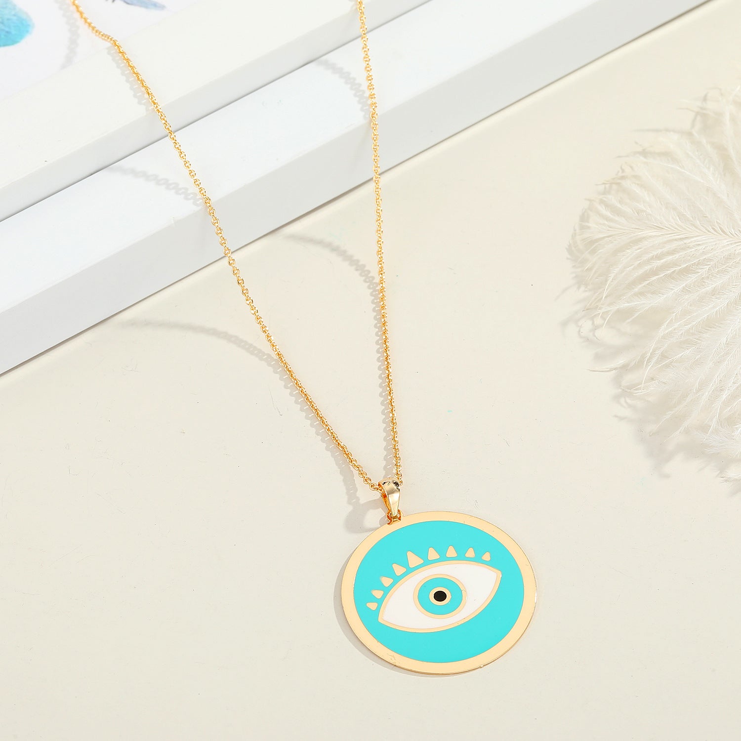 Round Eye Pendant Necklace Personality Demon Eye