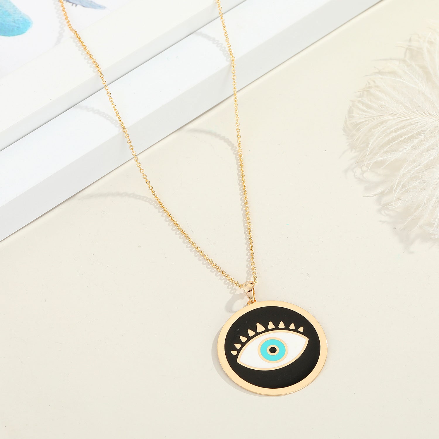 Round Eye Pendant Necklace Personality Demon Eye