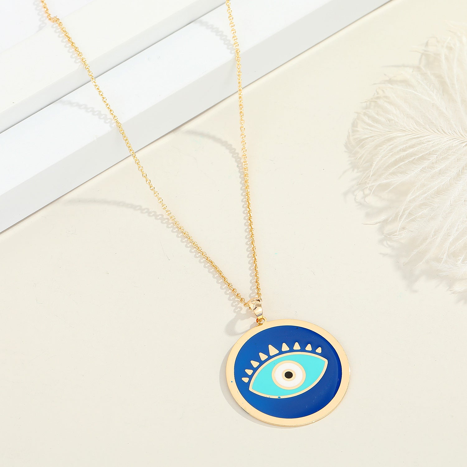 Round Eye Pendant Necklace Personality Demon Eye