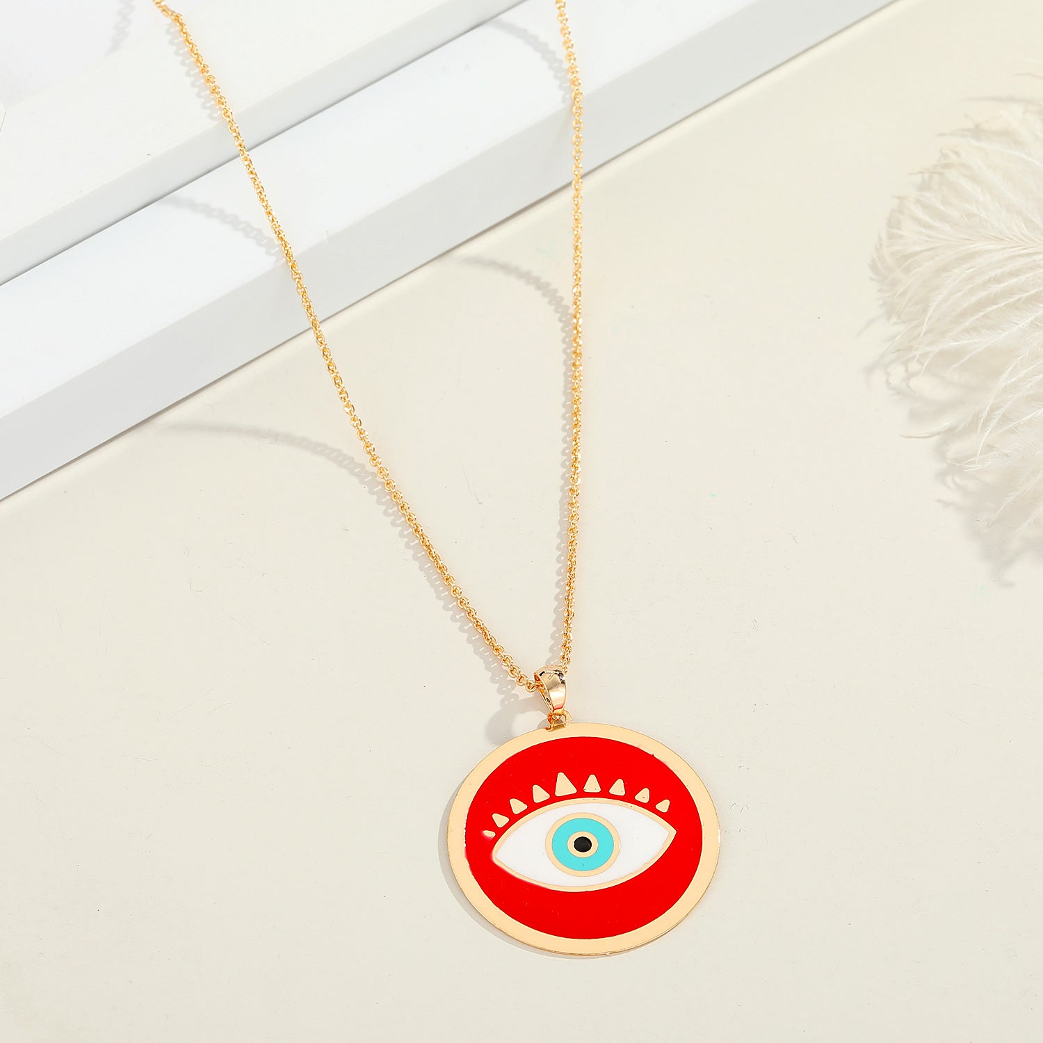 Round Eye Pendant Necklace Personality Demon Eye