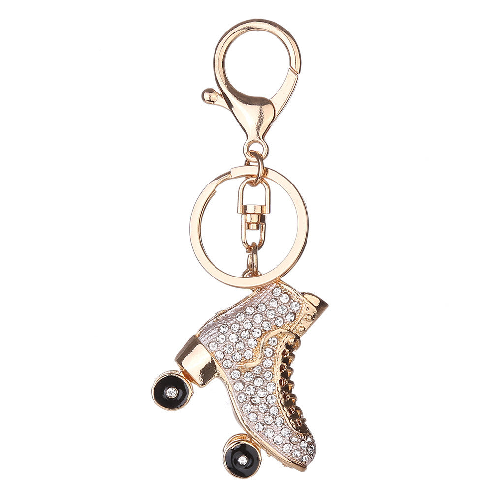 Llavero Colgante de Bolso de Patines de Rodillo de Aleación de Diamantes
