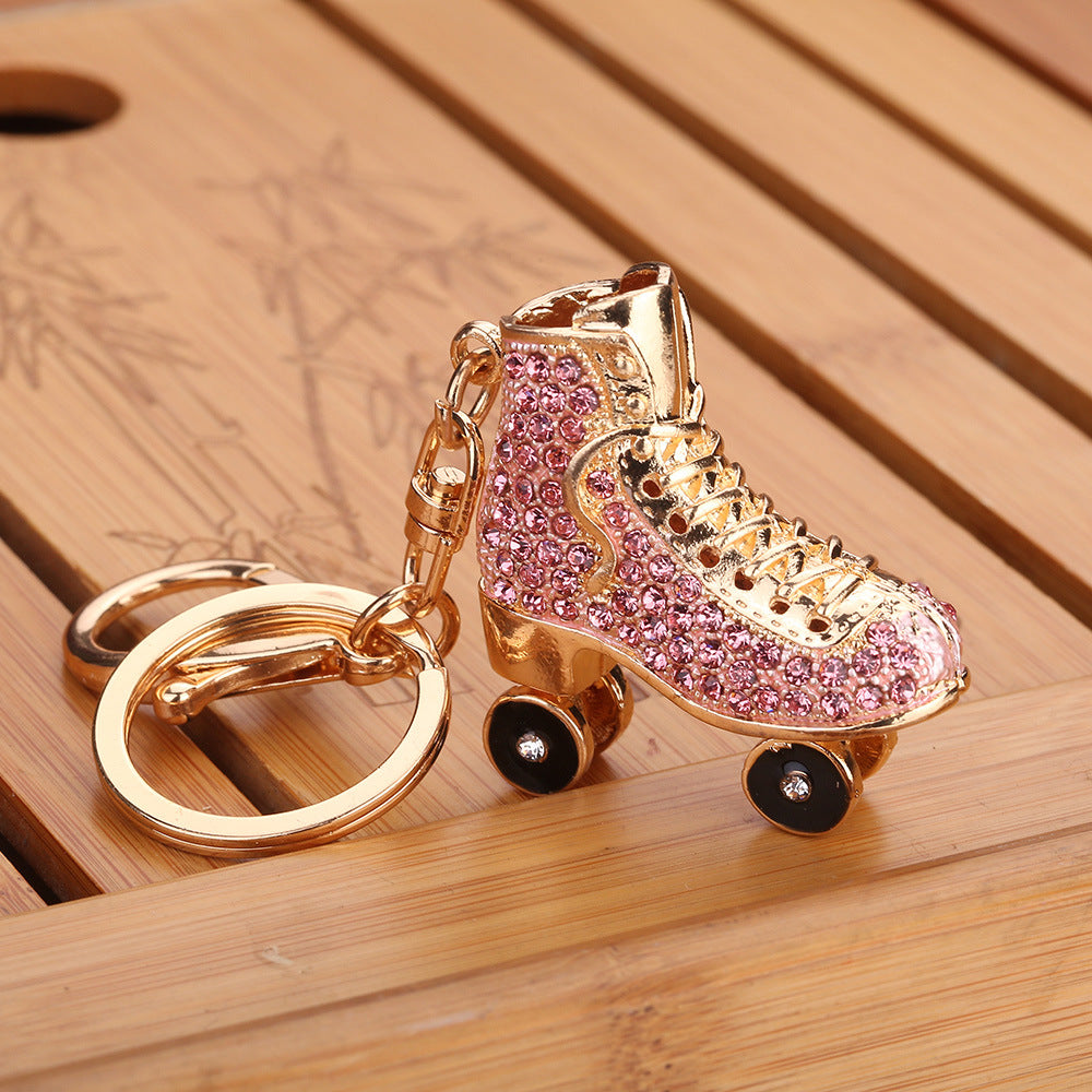 Llavero Colgante de Bolso de Patines de Rodillo de Aleación de Diamantes