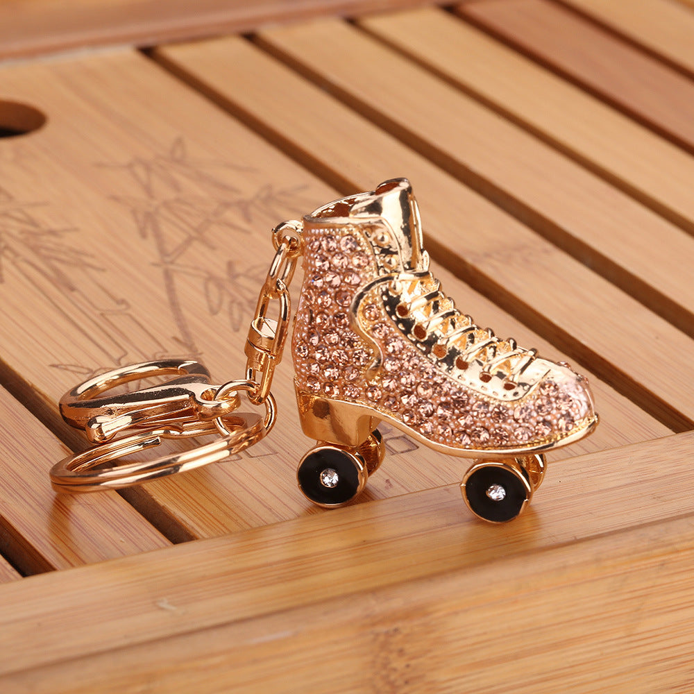 Llavero Colgante de Bolso de Patines de Rodillo de Aleación de Diamantes