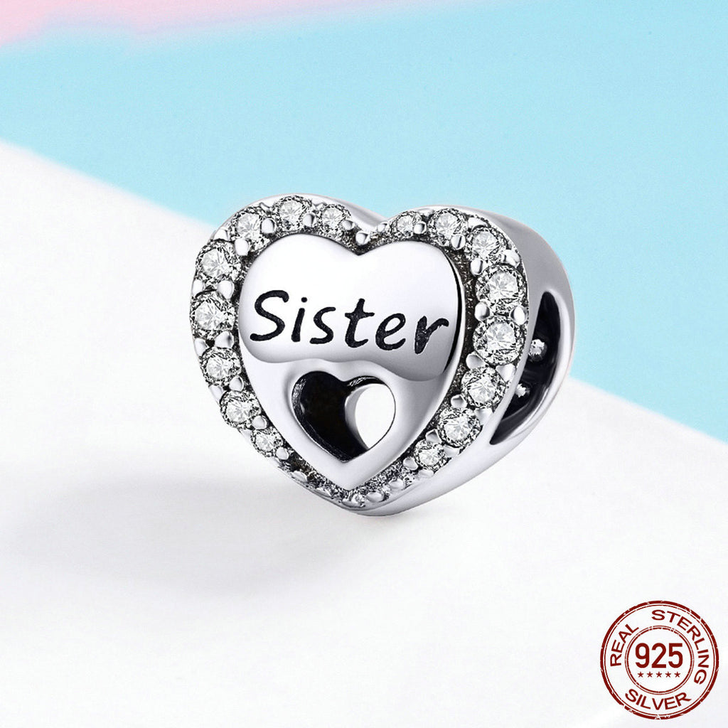 Herzförmiges DIY-Armband aus Perlen S925 Sterlingsilber lose Perlen