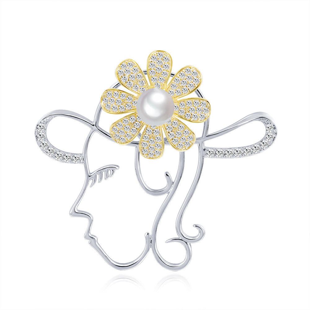 Broche Giratorio Retrato Pin Accesorios para Abrigo Suéter