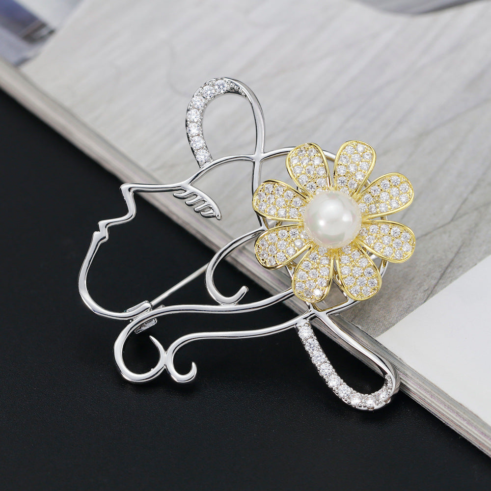 Broche Giratorio Retrato Pin Accesorios para Abrigo Suéter