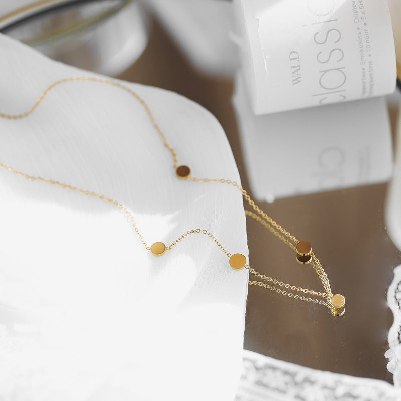 Five Small Round Necklace Clavicle Female Necklace
