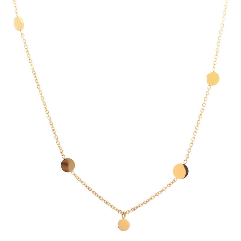 Five Small Round Necklace Clavicle Female Necklace