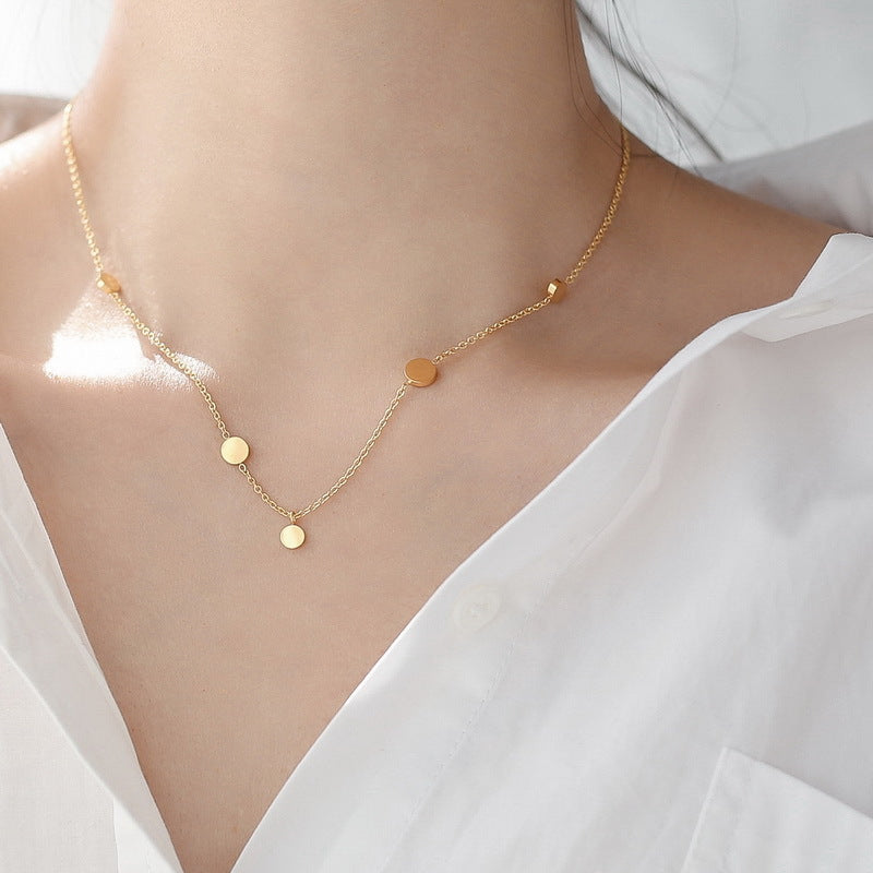Five Small Round Necklace Clavicle Female Necklace
