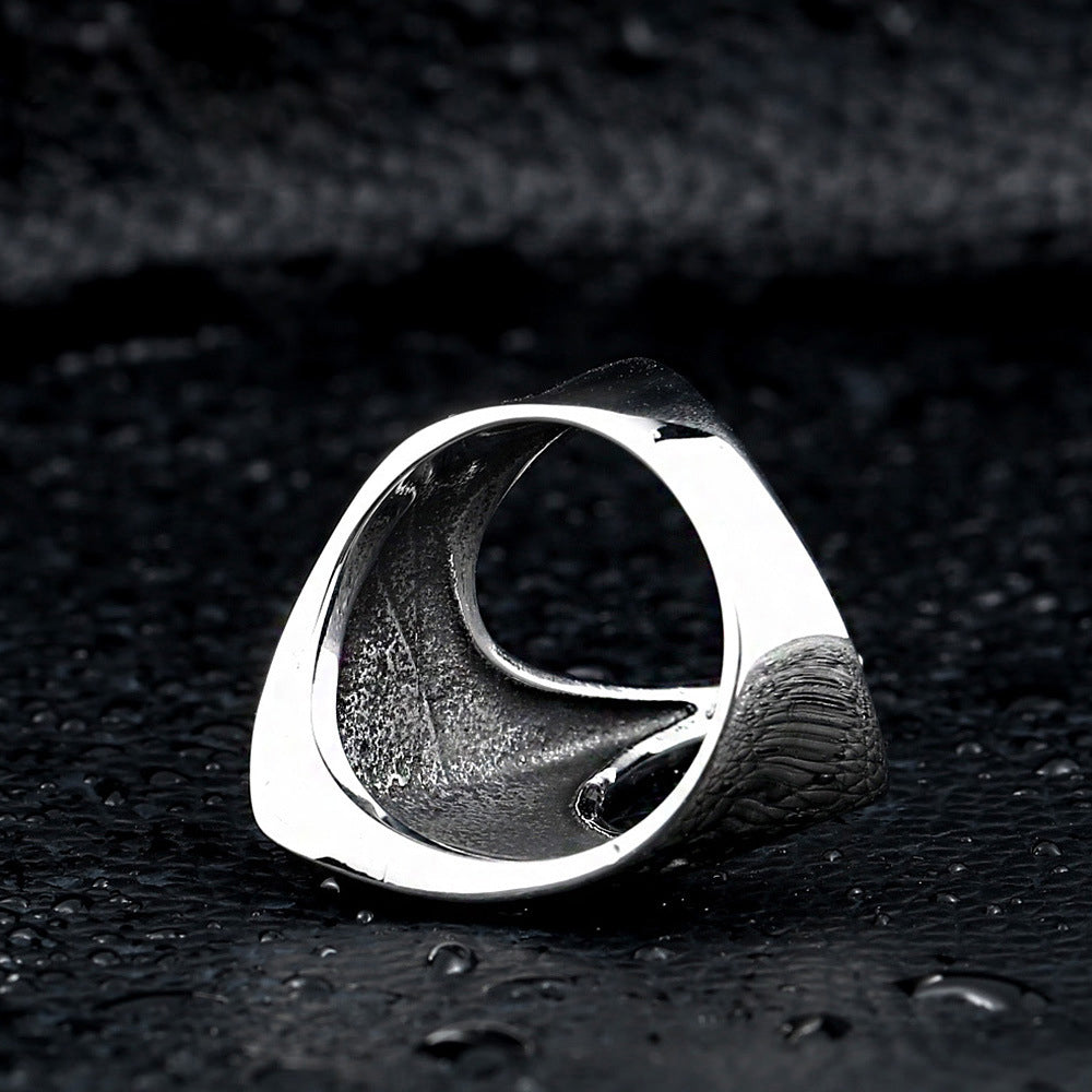 Nordic Amulett Schmuck Titanstahl Geschnitzter Ring Rabenring