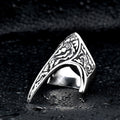 Nordic Amulett Schmuck Titanstahl Geschnitzter Ring Rabenring