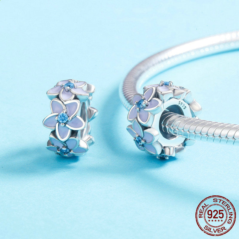 S925 Armband Blume Silikon Armband Perlen