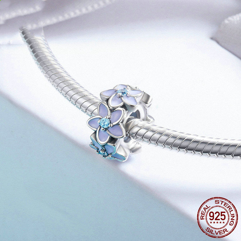 S925 Armband Blume Silikon Armband Perlen
