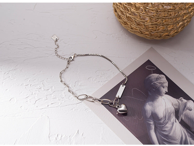 Summer Retro Love Anklet Female Peach Heart Ankle Chain