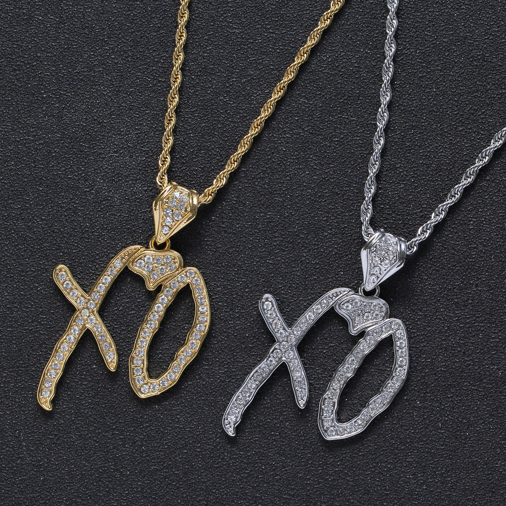 Hip-Hop-Halskette Buchstabenanhänger Schmuck
