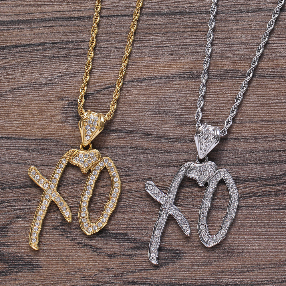 Hip-Hop-Halskette Buchstabenanhänger Schmuck