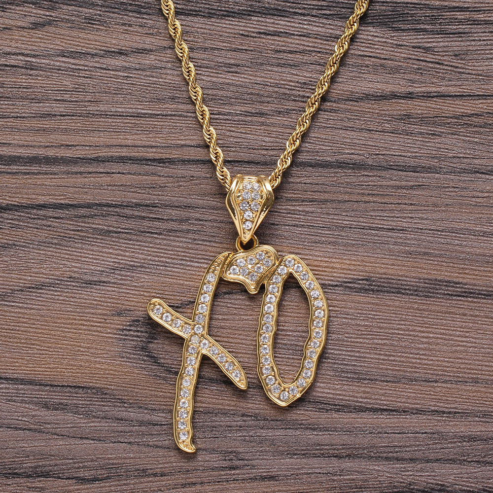 Hip-Hop-Halskette Buchstabenanhänger Schmuck