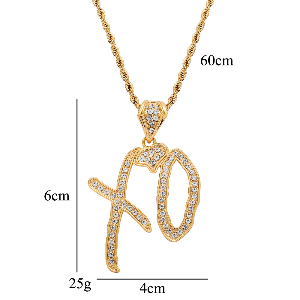 Hip-Hop-Halskette Buchstabenanhänger Schmuck