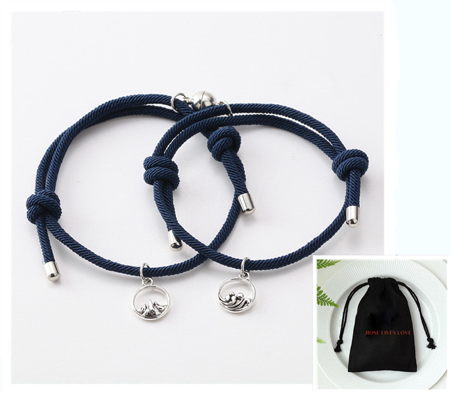 Handgewebtes Armband „Antikes Silber Liebesgelübde“ für Paare