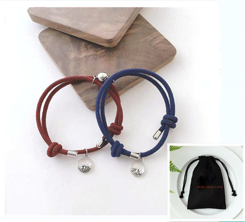 Handgewebtes Armband „Antikes Silber Liebesgelübde“ für Paare